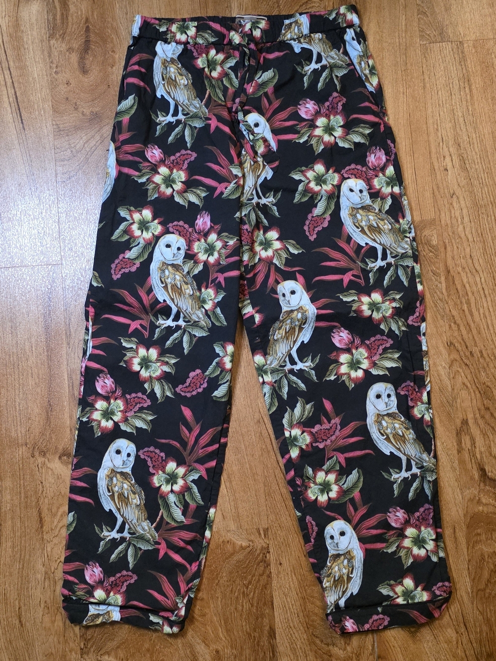 Desmond & Dempsey Multicolor Floral Owl Pajama Pants